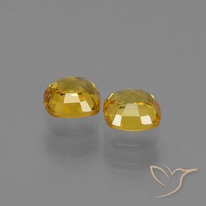 Sapphire Gemstones in 4.2 x 4.2 mm Size for Sale, Sapphire Stones in Golden Color
