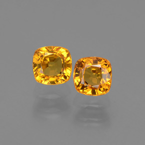 Naranja claro Zafiro Gema - 0.5ct Corte en Forma Cojín (ID: 406806)