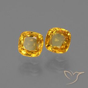 1.16 ctw Orange Sapphire Stones, Natural Sapphire in Cushion-Cut Shape for Sale