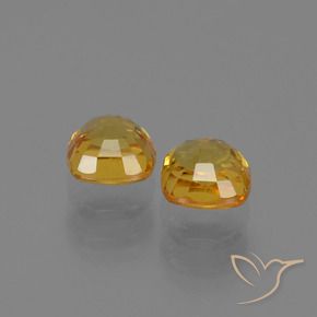 Sapphire Gemstones in 4.3 x 4.3 mm Size for Sale, Sapphire Stones in Apricot Orange Color