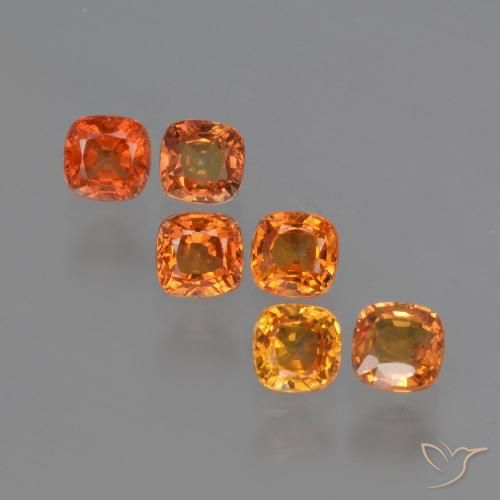 Bright Orange Sapphire Gem - 0.4ct Cushion-Cut (ID: 407935)