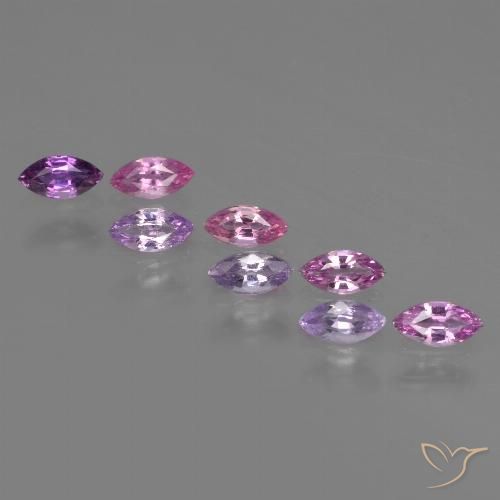 Púrpura violeta rosáceo Zafiro Gema - 0.2ct Forma marquesa (ID: 411078)