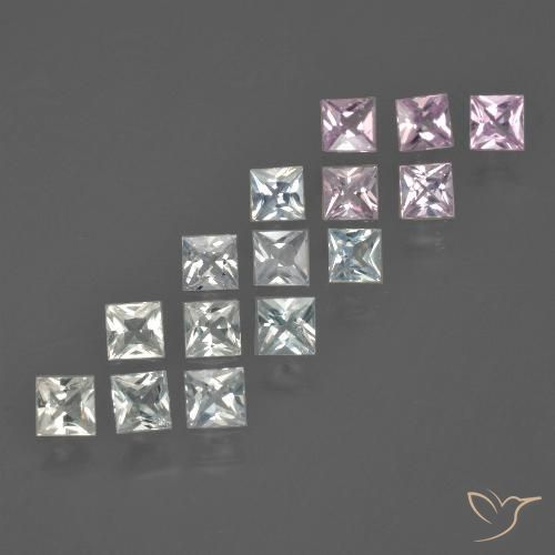 Multicolor Zafiro Gema - 0.1ct Corte Princesa (ID: 411385)