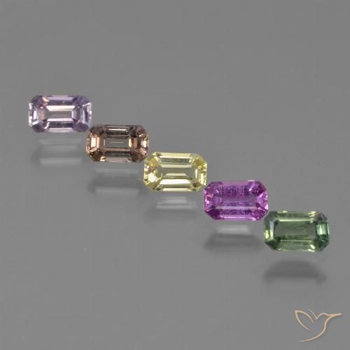 Mehrfarbig Saphir Edelstein - 0.3ct Octagon Stufenschliff (ID: 412572)