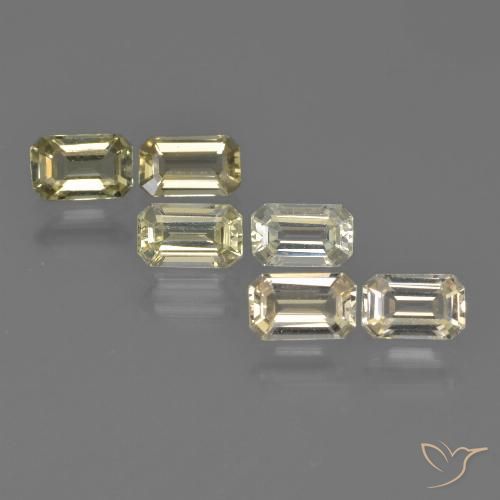2.02 ctw Yellow Sapphire Gemstones, Sapphire Gems in Octagon Step Cut Shape for Sale.