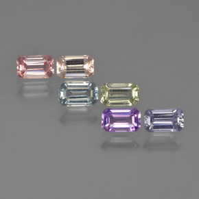 Mehrfarbig Saphir Edelstein - 0.4ct Octagon Stufenschliff (ID: 412579)