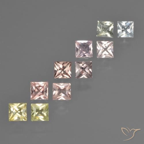 Многоцветный Сапфир Камень - 0.1ct Огранка Принцесса (ID: 413415)
