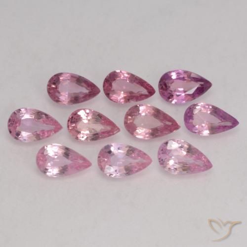 2.41 ctw Pink Sapphire Gemstones, Sapphire Gems in Pear Facet Shape for Sale.