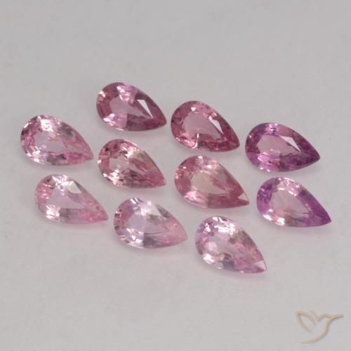 2.41 ctw Pink Sapphire Stones, Natural Sapphire in Pear Facet Shape for Sale