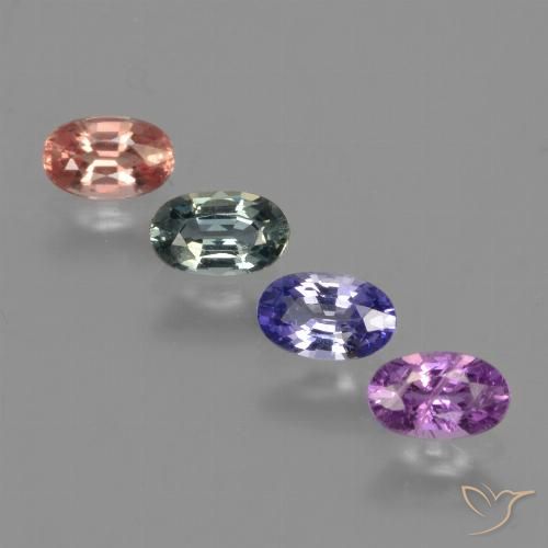Multicolor Sapphire Gem - 0.4ct Oval Facet (ID: 416901)