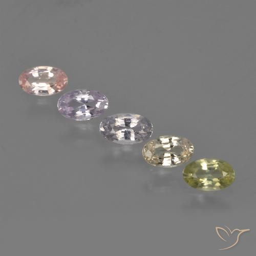 1.21 ctw Multicolor Sapphire Gemstones, Sapphire Gems in Oval Facet Shape for Sale.