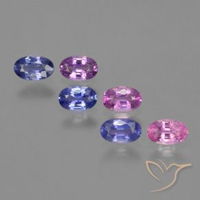 1.79 ctw Multicolor Sapphire Stones, Natural Sapphire in Oval Facet Shape for Sale