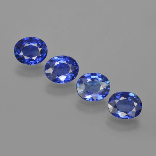 Lot de 4pc Saphirs Bleu Barbeau Ovale du Sri Lanka - Poids total 2,61 ct / moy. 0,65 ct chaque, taille 5,9 x 4,8mm, couleur : Bleu Barbeau, dureté de Mohs 9 convient aux bijoux de tous les jours, pierre de sagesse, Expose une grande brillance, Photo A