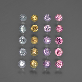 Multicolor Zafiro Gema - 0.1ct Corte Diamante (ID: 417669)