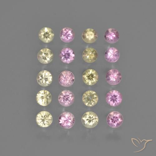 1.71 ctw Multicolor Sapphire Gemstones, Sapphire Gems in Diamond-Cut Shape for Sale.