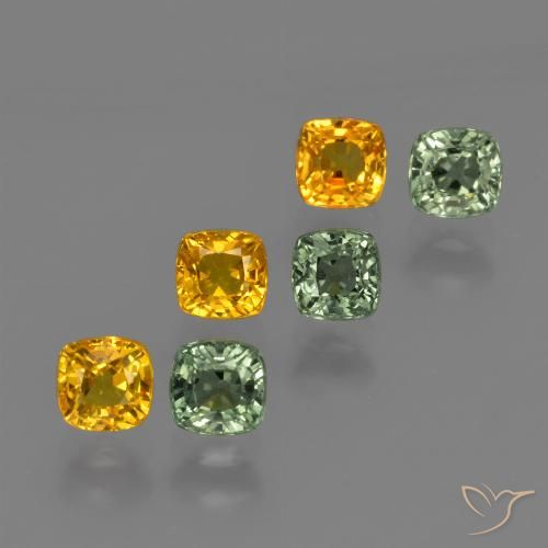 Mehrfarbig Saphir Edelstein - 0.4ct Kissenschliff (ID: 418017)