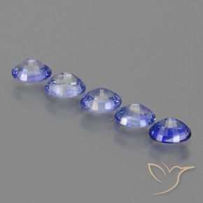 Sapphire Gemstones in 5 x 4 mm (calibrated) Size for Sale, Sapphire Stones in Electric Purple Blue Color