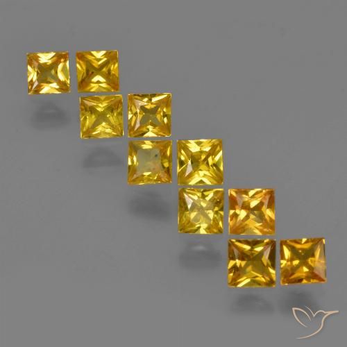 Apricot Orange Sapphire Gem - 0.2ct Princess-Cut (ID: 420177)
