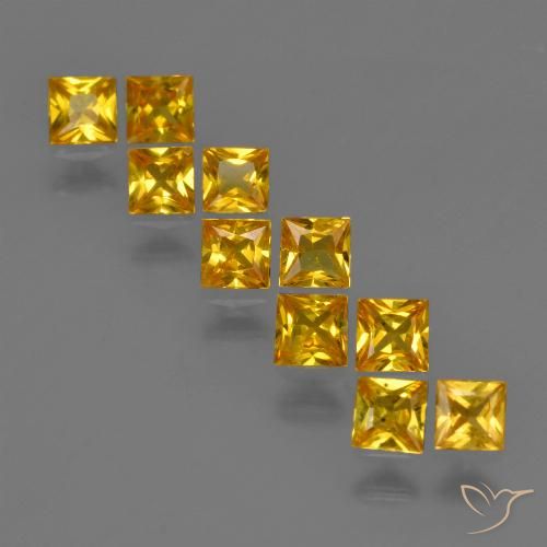 Naranja albaricoque Zafiro Gema - 0.2ct Corte Princesa (ID: 420181)