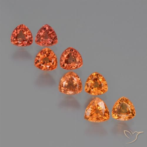 Reddish Orange Sapphire Gem - 0.4ct Trillion Facet (ID: 420240)