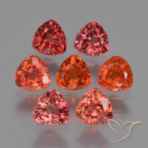 2.65 ctw Red Sapphire Stones, Natural Sapphire in Trillion Facet Shape for Sale