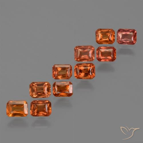 2.63ctw Natural Medium Orange Sapphire, Emerald Cut, VS