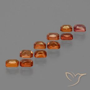 Sapphire Gemstones in 4 x 3 mm (calibrated) Size for Sale, Sapphire Stones in Medium Orange Color