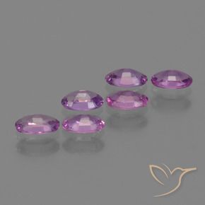 Sapphire Gemstones in 4.8 x 3 mm Size for Sale, Sapphire Stones in Intense Pinkish Purple Color