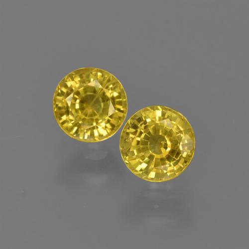 Yellowish Gold Sapphire Gem - 0.5ct Round Facet (ID: 420808)