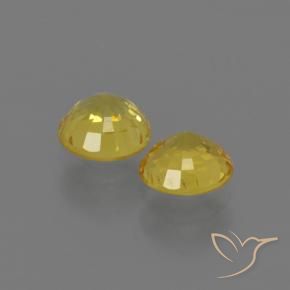 Sapphire Gemstones in 4.5 mm (calibrated) Size for Sale, Sapphire Stones in Medium Yellow Color