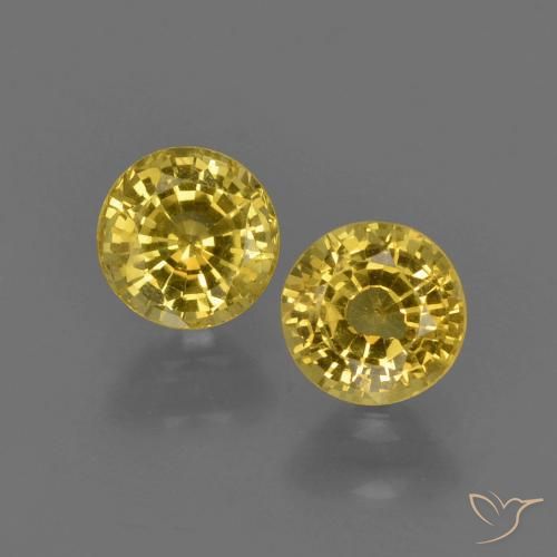 1.02 ct Yellow Sapphire, 4.5 mm Round Cut From Thailand, Photo A