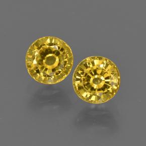 Yellowish Gold Sapphire Gem - 0.5ct Round Facet (ID: 420827)