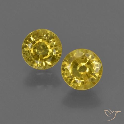 0.90ctw Natural Honey Yellow Sapphire, Round, VS