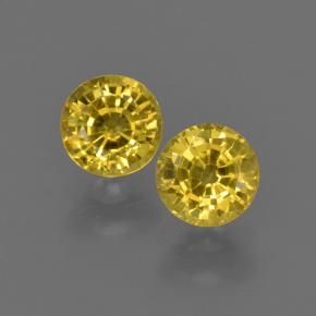 Deep Yellow Sapphire Gem - 0.5ct Round Facet (ID: 420834)