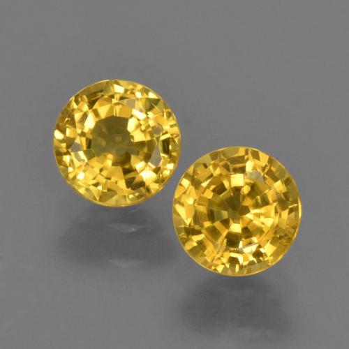 Deep Yellow Сапфир Камень - 0.7ct Круглая Фасетная Огранка (ID: 420874)