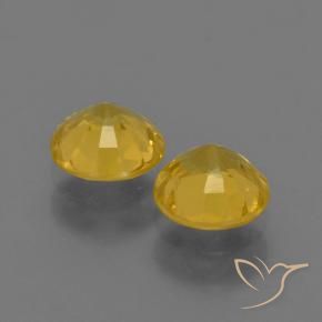 Sapphire Gemstones in 5 mm (calibrated) Size for Sale, Sapphire Stones in Golden Orange Color