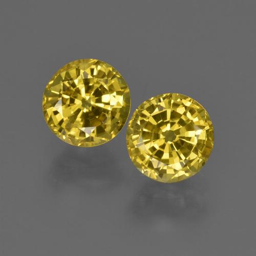 Yellowish Gold Sapphire Gem - 0.8ct Round Facet (ID: 420948)