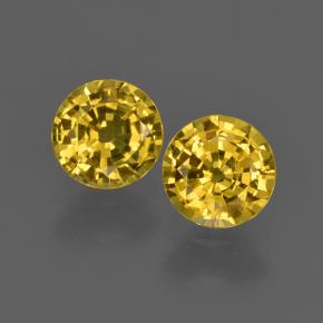 Deep Yellow Sapphire Gem - 0.8ct Round Facet (ID: 420953)