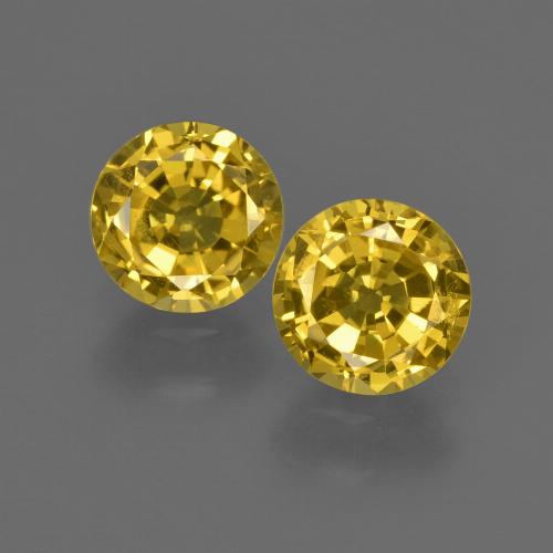 Jaune miel Saphir gemme - 0.8ct Facette ronde (ID: 420954)