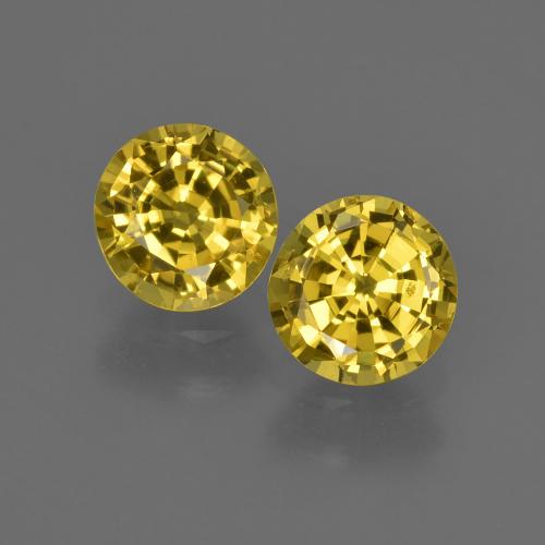 Yellowish Gold Sapphire Gem - 0.7ct Round Facet (ID: 420955)