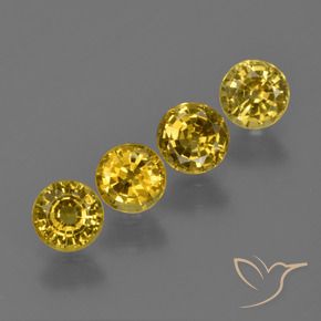 1.84 ctw Yellow Sapphire Stones, Natural Sapphire in Round Facet Shape for Sale