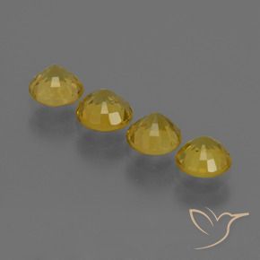 Sapphire Gemstones in 4.5 mm (calibrated) Size for Sale, Sapphire Stones in Medium Yellow Color