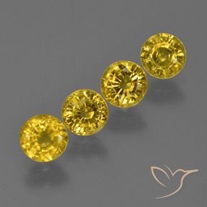 1.98 ctw Yellow Sapphire Stones, Natural Sapphire in Round Facet Shape for Sale