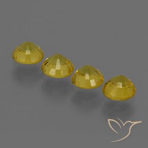 Sapphire Gemstones in 4.5 mm (calibrated) Size for Sale, Sapphire Stones in Honey Yellow Color