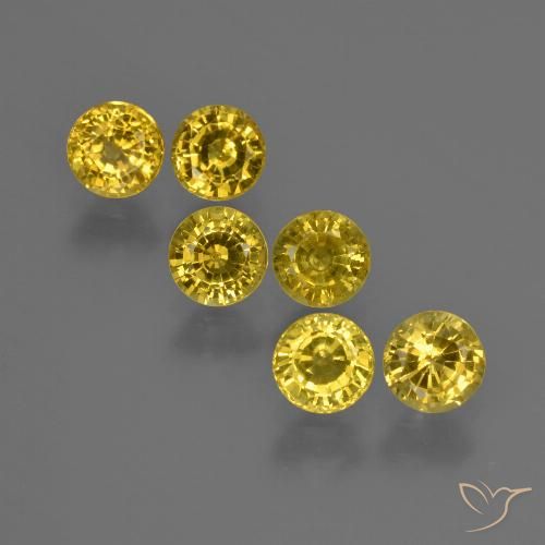 2.82 ct Loose Yellow Sapphire, 4.4 mm Round Cut From Thailand, Photo A