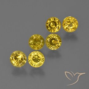 2.82 ctw Yellow Sapphire Stones, Natural Sapphire in Round Facet Shape for Sale