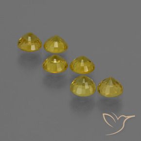 Sapphire Gemstones in 4.5 mm (calibrated) Size for Sale, Sapphire Stones in Medium Yellow Color