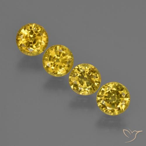 2.34ctw Natural Yellowish Gold Sapphire, Round, VS