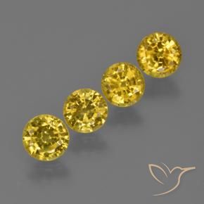 2.34 ctw Yellow Sapphire Stones, Natural Sapphire in Round Facet Shape for Sale