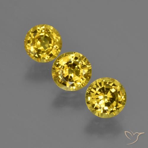 2.26ctw Natural Yellowish Gold Sapphire, Round, VS